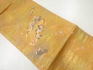 地紙に花鳥模様織出し名古屋帯